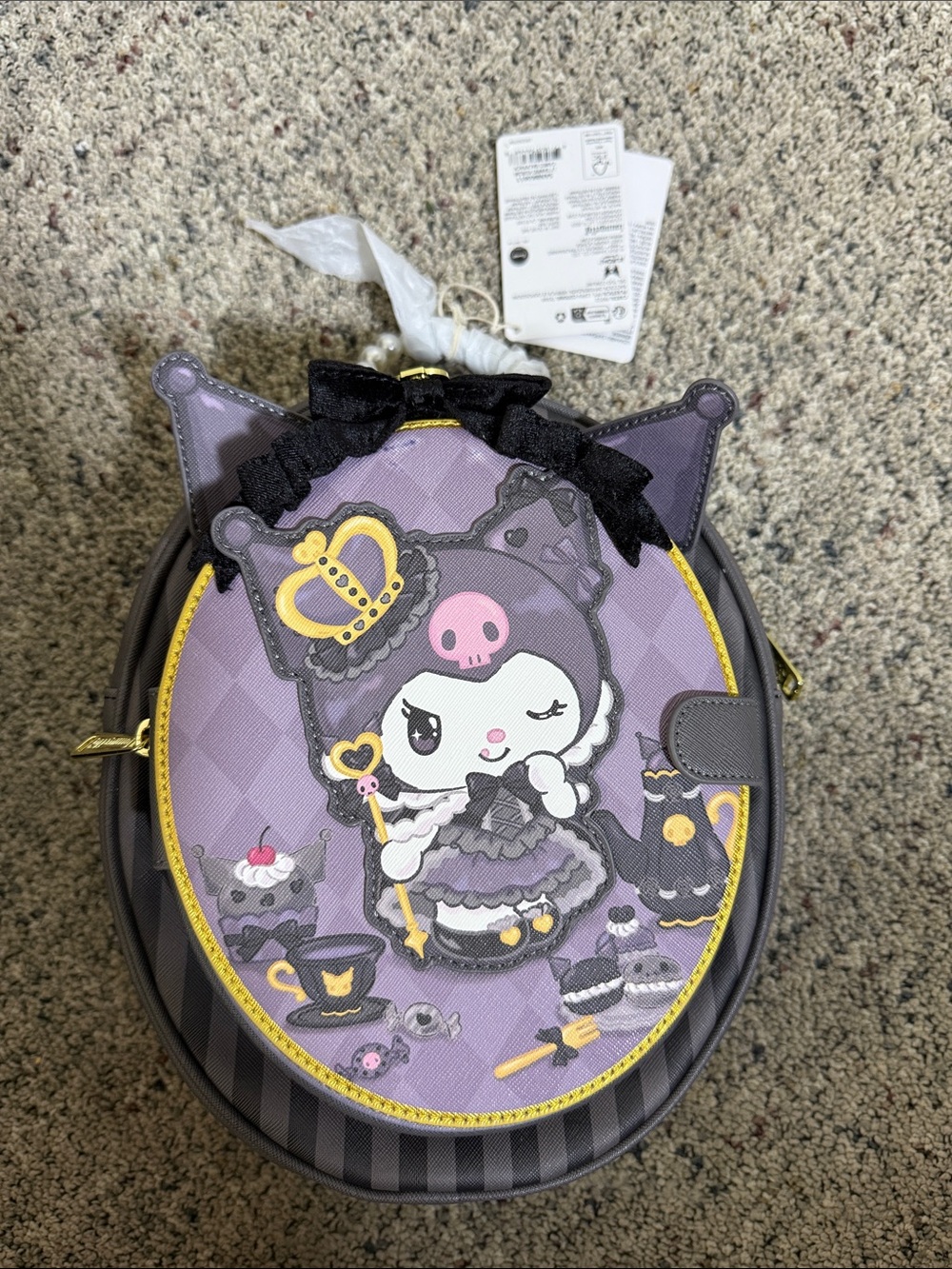 Loungefly Sanrio Kuromi 20th Anniversary Cameo Mini Backpack NEW